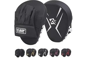 AQF Manoplas Boxeo, Almohadillas de Boxeo, Paos Boxing Mitones, Muay Thai Rex Cuero Curvo Guantes Boxeo, Almohadillas De Enfoque, Focus Pads para MMA & Karate Patas De Oso