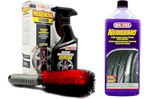 HT Hitopseller® Kit MAFRA Rigenera Cerchi e Nerissimo per la Pulizia e lucidatura delle gomme e dei Cerchi Auto