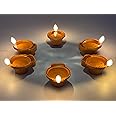 TED TECH Set of 12, Led Diya Water Diya for Home, E-Diya, Warm Yellow Lights, Battery Operated Led Diwali Diya for Home Decor, Festivals Decoration