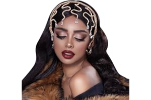 NICENEEDED Diadema con Aro de Cristal de Serpiente, Diamantes de Imitación Cadena de Cabeza Joyas para la Frente, Tiara Nupcial para Boda, Accesorios para el Cabello para Mujeres Y Niñas, Fiesta de