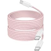 USB C Cable Fast Charging Pink, USB C to USB C Cable 2m 2Pack 60W for Apple iPhone 17 16 15 Pro Max Pro Plus, for iPad Pro/Ai