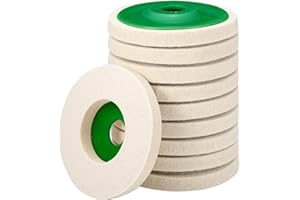 Lpraer 10 Stücke Wolle Polieraufsatz Winkelschleifer 115mm Polierscheibe Flex Schwabbelscheibe Winkelschleifer Bohrmaschine Schleifschleifen Tool für Metalle, Glas, Keramik, Marmor, Auto (Dick 12mm)