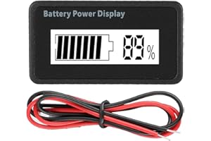 SXHLSELLER Misuratore di Tensione della Capacità della Batteria Indicatore di Potenza della Batteria Professionale 12-48V Indicatore di Capacità della Batteria Tester Voltmetro Tester della Batteria(bianca)
