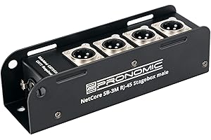 Pronomic NetCore SB-3M Multicore-Stagebox male - Stagebox avec 4 connecteurs XLR (male) vers prise RJ45 - pour la transmission de signaux analogiques ou numériques via câble réseau