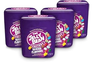 ‎THE JELLY BEAN FACTORY Title: The Jelly Bean Factory - 36 Gourmet Flavours im Cup - Großpackung: 4er Pack (4 x 80 g Cup) - 36 Geschmacksrichtungen - 100% Vegetarisch - Süßigkeiten - Gourmet Jelly Beans - To Go