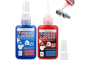 KIGNIOTE Frein-filet Bleu et Rouge, Frein-filet 50ml Résistance Moyenne+50ml Haute Résistance Locktight Frein-filet pour Écrous Boulons Fixations Métalliques Comblement d'Espaces contre le Desserrage et les
