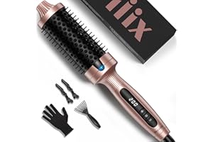 ‎TERVIIIX Terviiix 45mm heiße Bürste, doppelte mch keramische thermische Bürste Turmalin ionische 2 in 1 beheizte Haar Lockenstab Bürste, digitale Anzeige 5 Temperaturen Lockenstab Dualspannung für lange Haare