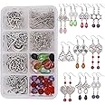 SUNNYCLUE 1 Box DIY 10 Pairs Trinity Celtic Knot Earrings Making Starter Kit Flower of Life Connector Charms Jewellery Making Kit Infinity Love Craft for Women Adults Earring Making Crafts Christmas