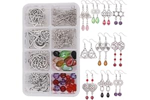 SUNNYCLUE 1 Box DIY 10 Pairs Trinity Celtic Knot Earrings Making Starter Kit Flower of Life Connector Charms Jewellery Making Kit Infinity Love Craft for Women Adults Earring Making Crafts Christmas