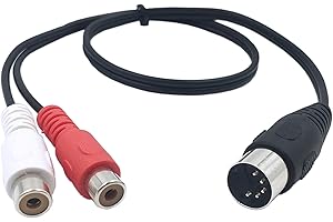 CERRXIAN LEMENG Din 5-pinowy męski na 2 RCA żeński profesjonalny kabel audio do Bang & Olufsen, Naim, Quad.Stereo Systems (0,5 m)