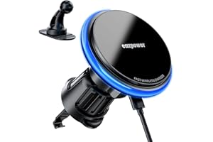 eazpower Mag-safe uchwyt samochodowy z funkcją ładowania, Mag-safe ładowarka samochodowa 15 W szybkie ładowanie telefonu komórkowego uchwyt samochodowy magnes samochodowy ładowarka samochodowa