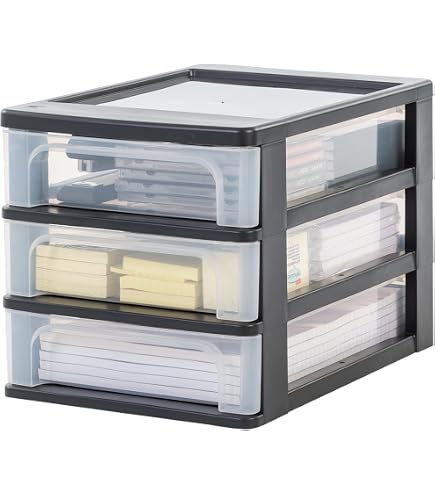 Tour de rangement plastique 3 tiroirs format A4 blanc STONE Tour de rangement plastique 3 tiroirs format A4 blanc STONE