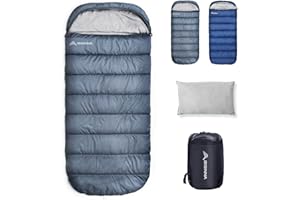 BISINNA Sacco a Pelo XXL per Adulti Grandi e Alti, 3-4 Stagioni Taglie Forti Sacco a Pelo Leggero e Impermeabile Caldo e Comodo Ottimo per Campeggio Escursionismo Escursionismo