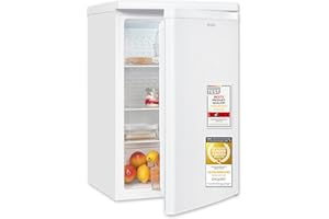 Exquisit Kühlschrank ohne Gefrierfach, 126 Liter, 55 cm Breit, Freistehend, Kompakt, Temperaturregelung, LED-Licht, KS516-V-040D weiss