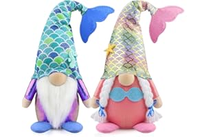 Gehydy 2 Stück Sommer Wichtel Meerjungfrau Dekoration Frühlingdeko Strand Wichtel Figuren Bauernhaus Decorations Zubehör für Home Küche