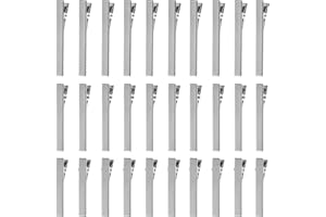 LIUJZZJ Metall Krokodil Alligator Haarspange Barrette Haar Non Slip DIY Zubehör Haar Klammer 56 mm 66 mm 75 mm Lang für Damen und Mädchen 30 Stück Silbern