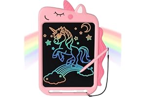 NOBES Ardoise Magique Licorne Jouet Enfant 2 3 4 5 6 Ans Fille, Tablette Dessin 10 Pouces, Tablette D'écriture, Cadeau d'anniversaire Noël Jouets Fille 3 4 5 6 Ans (Rose)