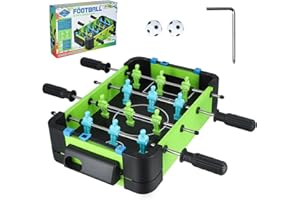 Uennm Mini baby-foot en bois - Petite table de baby-foot portable et légère - Jeu de table de football - Jouet éducatif - Jeu de table pour famille, enfants et adultes - Facile à monter - 33 x 21,5 x