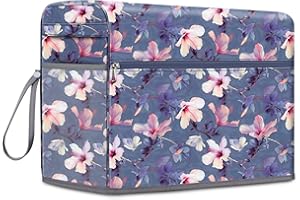 FINPAC Copertura per Macchine da Cucire, Copertura Antipolvere con tasche compatibile con la maggior parte delle macchine da cucire standard Singer e Brother, (Blooming Hibiscus)
