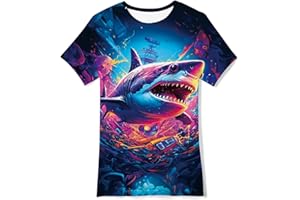 Belovecol Chłopcy dziewczęta koszulka 3D fajna koszulka z okrągłym dekoltem z krótkim rękawem z grafiką letnie koszulki dla dzieci nastolatków 6-13 lat