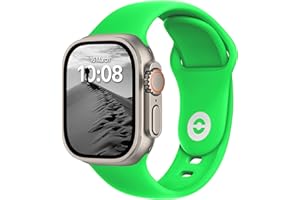 DONEGANI SB Cinturino Sport Compatibile con Apple Watch Band serie Ultra 9 8 7 6 5 4 3 2 1 SE｜49mm 45mm 44mm 42mm 41mm 40mm 38mm Bracciale silicone di colore Verde Fluorescente