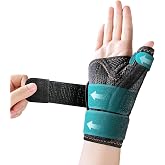 CURECARE Thumb Brace with Reversible Thumb Ferrule with 3 Straps (Black) | One Size, Day and Night Support, Breathable and Li
