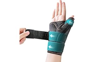 CURECARE Tutore Pollice, Reversibile Supporto Stecca per Pollice per Diurno e Notturno, Stabilizzatore per Pollice Traspirante per Artrite, Tendinite, Distorsioni e Dolore al Pollice (Nero)