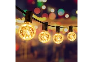 SHUWOSMART Led Lichterkette Außen Strom, 11M Lichterkette Outdoor mit 25+2 G40 bruchsichen Glühbirnen, IP44 Wasserdicht Lichterketten Außenbereich für Weihnachten, Halloween, Hochzeit, Party Warmweiß