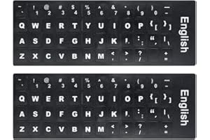 LUCOCIA 2PCS adesivi universali per tastiera giapponese, adesivi di ricambio per tastiera per computer portatile, tastiera per desktop, notebook, tastiera, adesivo con alfabeto (English)