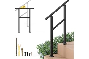 COSTWAY Poręcz schodowa, montaż boczny, poręcz wejściowa z elastyczną regulacją kąta, poręcz schodów, w zestawie materiał montażowy, do wewnątrz i na zewnątrz (70 cm)
