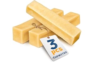 Snacks para Perros CHEWSTER - Huesos de Queso masticables - Chuches de Larga duración elaboradas con Leche Natural (303 g, Juego de 3, Talla L)