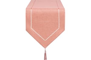 LLCUTESHOP Caminos de Mesa Naranja 32 x 150 cm de Diseño Moderno e Innovador Caminos de Mesa de Lino Sólido, Caminos de mesa Lavable de alta Calidad Caminos de Mesa de Diseño de Espigas de Trigo