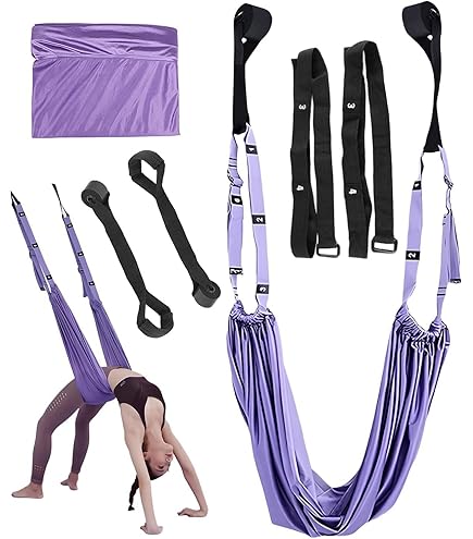 Amaca Per Yoga Aereo In Tessuto Elastico - Attrezzo Per Fitness, Pilates E Inversioni - Foto 9