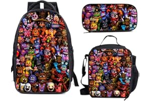 XINCHANGDA Juego de mochila de juego de cinco noches FNAF para niños, bolsa escolar de gran capacidad para estudiantes, mochila casual con bolsa de hombro bolsa de bolígrafo, Tipo 1
