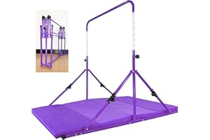 MARFULA Upgrade Foldable Gymnastic Bar Mat Ages 3-12, 200 lbs Weight Capacity, Gymnastic Kip Bar Horizontal Bar, Gymnastic Training Equipt Home and Gymnastic Center Use, Purple (Bar Mat)