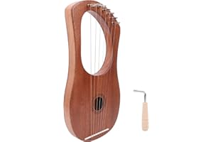 TBEST Wciągarka do harfy, metalowe struny Piękne i gładkie dźwięki Wciągarka Harfa Palisander Trwała stabilna struna Przenośny klucz obrotowy drewniany 7 metalowych instrumentów strunowych nurkowanie