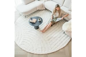‎FRAAI | HOME & LIVING FRAAI | Home & Living Teppich Skandinavisch Rund - Lova Arches Creme - Einfarbig - Modern, Skandinavisch - Wohnzimmer, Esszimmer, Schlafzimmer - Fellteppich - Carpet