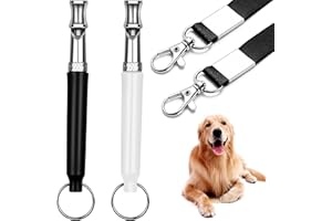 UAOOK 2 Pcs Dog Whistles with Lanyard, Dog Whistle to Stop Barking, Adjustable Frequency Ultrasonic Dog Whistle, Professional Recall Dog Training Whistle