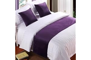 QRGMKL Premium Samt Bettläufer Tagesdecke, weich kein verblassender Bettschal Läufer für Schlafzimmer Hochzeitszimmer Home Hotel Bettwäsche Dekorationen-Dark Purple||240X50cm for 1.8m Bed
