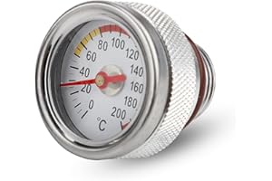 DIIOOMIEEU Tappi di riempimento M20x1.5 per temperatura dell'olio per moto 0-200 ℃ Gauge valvole motore tappi