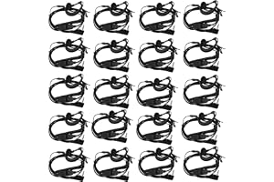 Retevis Volume Adjustable Ear Piece for 2 Way Radio, Shape Earhook Earpiece with Coil Tube, Headset for Walkie Talkie with Mic(20 Pack)