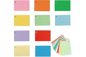 BAOSROY Cartes d’index,Flash Cards,Papier Kraft Flashcards,Multicolore Flashcards,Cartes Flash de Vocabulaire,Fiche de Revision Cartes,Fiches Cartes D'apprentissage Colorées (1000)
