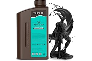 SUNLU 3D Printer Resin Nylon Like Resin 1kg, Strong Durable Nylon Like Photopolymer Resin for Most Resin 3D Printers, 395-405nm UV Curing 3D Printing Liquid, Good for Functional Parts, 1000g, Black