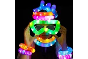 FumyFumy Knicklichter Party Set Leuchtstäbe Pop Tubes, Mitgebsel Kindergeburtstag Gastgeschenke Leuchtstäbe Neon Kinder Fidget Toys Party Deko LED Leuchtstab Glow Sticks Festival Spielzeug 12Pcs