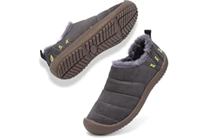 VLOOKST Bottes de Neige Homme Étanche Chaussons Bottines de Hiver Doublure Chaud Fourrure Plein Air Bottine de Neige Chaussure de Neige Intérieur et Extérieur Pantoufles 39-48EU