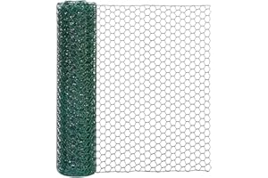 Atoke Chicken Wire 40cmx5M | 25mm Holes,Galvanized Hexagonal Wire Mesh Fencing for Crafts Garden Poultry,Metal Hardware Cloth Netting for Chicken Dog Rabbit,Green
