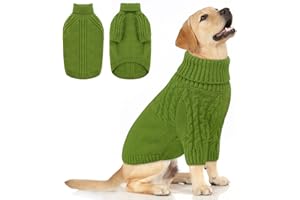 Queenmore Maglione per Cani XL, Dolcevita Morbido e Caldo, Per Labrador, Border Collie, Golden Retriever - Maglione per Cani (verde, XL)