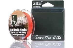 ‎ZITE Zite Fishing 8fach Geflochtene Angelschnur 8fach – Geflechtschnur 8-Braid Barsch Zander Hecht Angeln - Rundgeflochten 155m Orange - Angelschnur-geflochten-8fach, Angelschnüre fishing line Angel Schnur