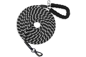 MUXUN Longe pour Chien - 10M 20M Laisse Chien avec Clip Carabiner et Poignée Rembourrée Longe, Laisse Réfléchissante pour Chiens de Petites à Grandes Taille (10M)