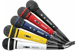 FENTON Skytec DM120 Karaoke microphone Wired Black, Blue, Red, White, Yellow - Microphones (Karaoke microphone, -71 dB, 100 - 10000 Hz, Cardioid, 600 Ω, Dynamic)